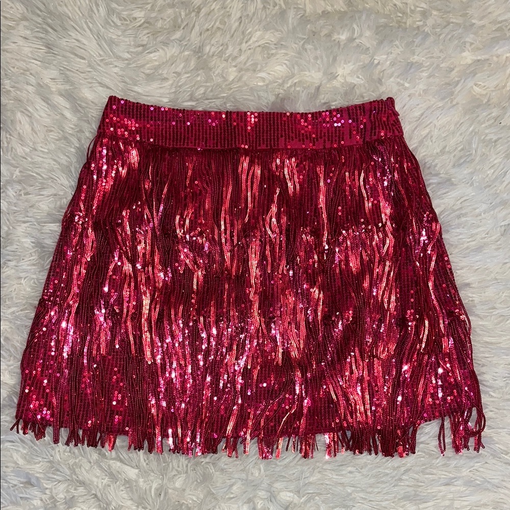 Sequin Pink Mini Skirt for Cocktail